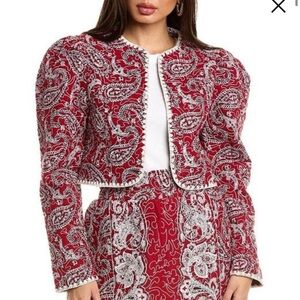 Sea
Women's Red Theodora Paisley Quilted Cropped Jacket